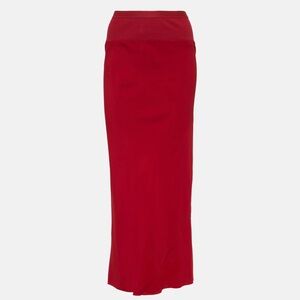 Rick Owens Larry FW19 Midi Skirt Red, Size 6 Women’s Knit Waist Cardinal Red